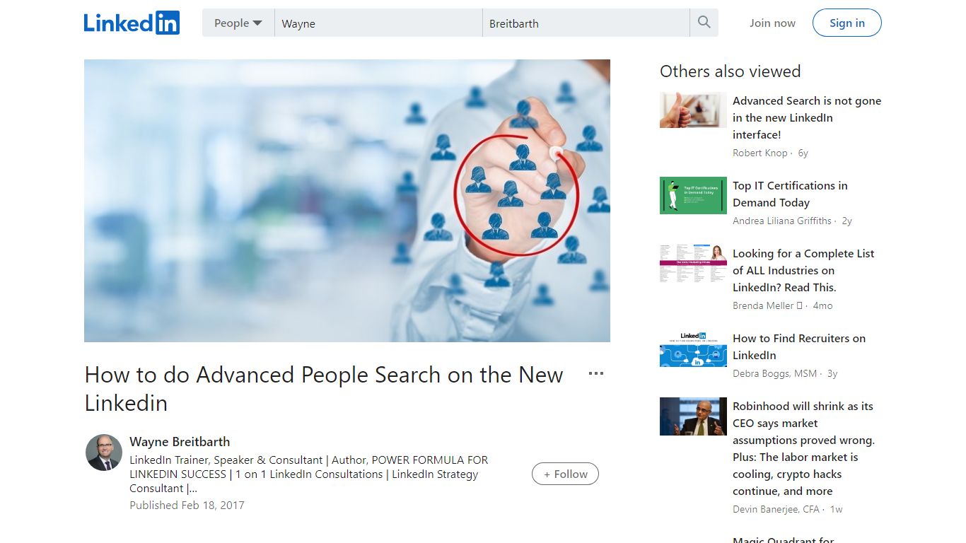 How to do Advanced People Search on the New Linkedin