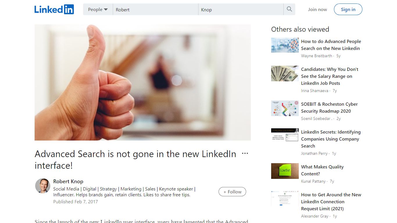 Advanced Search is not gone in the new LinkedIn interface!